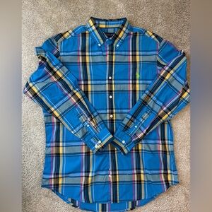 U.S. Polo Assn. Blue and Yellow Plaid Shirt